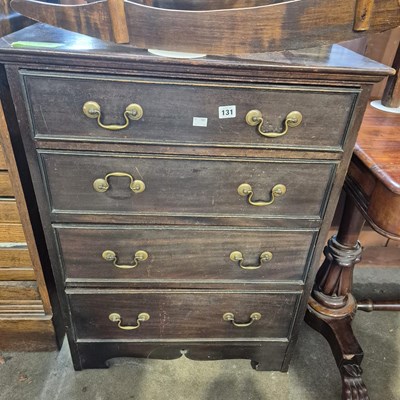 Lot 131 - A small mahogany chest of four drawers. 70 x...
