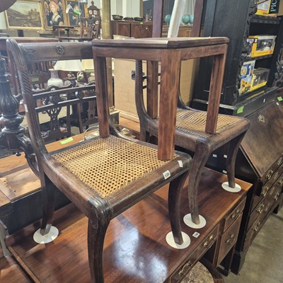 Lot 135 - A pair of late Georgian side chairs and a...