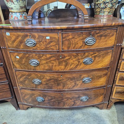 Lot 162 - A mid 19th century mahogany chest of five drawers