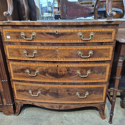 Lot 166 - A 19th century mahogany and inlaid chest of...
