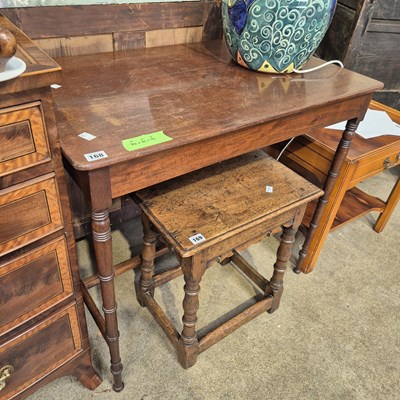 Lot 168 - A 19th-century mahogany side table on slender...