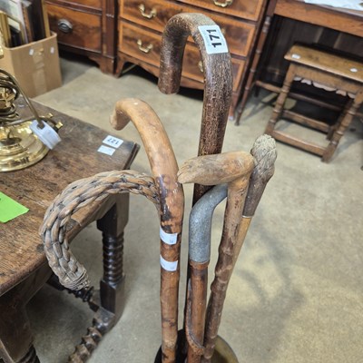 Lot 171 - Various walking sticks.