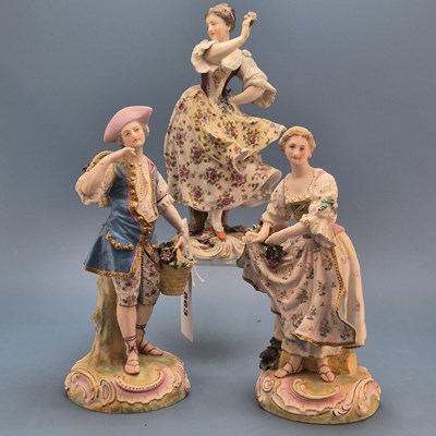 Lot 863 - A pair of German (Passau) biscuit porcelain...