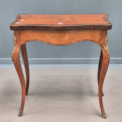 Lot 1709 - A French floral marquetried and rose wood...