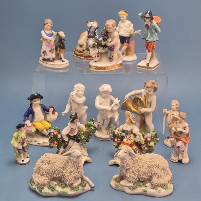 Lot 870 - A collection of Dresden, Sitzendorf and other...