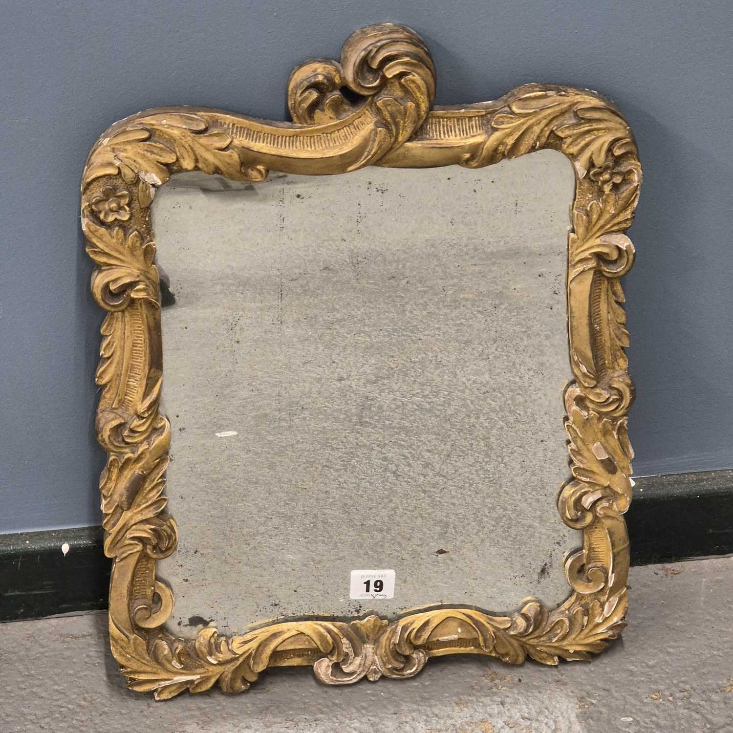 Lot 19 - A Rococo style 19th century carved giltwood...