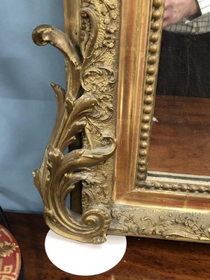 Lot 87 - Antique French Rococo style overmantel mirror...