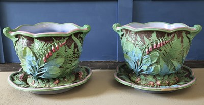 Lot 230 - A pair of rare, Minton Victorian Majolica...
