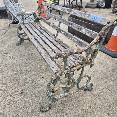 Lot 239 - A Victorian Coalbrookdale designed iron bench,...