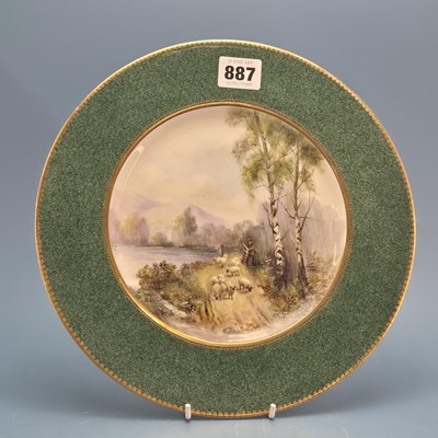Lot 887 - A Royal Worcester plate painted by George Cole...