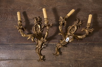 Lot 208 - A pair of antique French heavy ormolu twin...