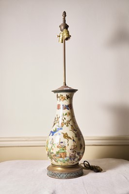 Lot 189 - A large vintage decalcomania glass baluster...
