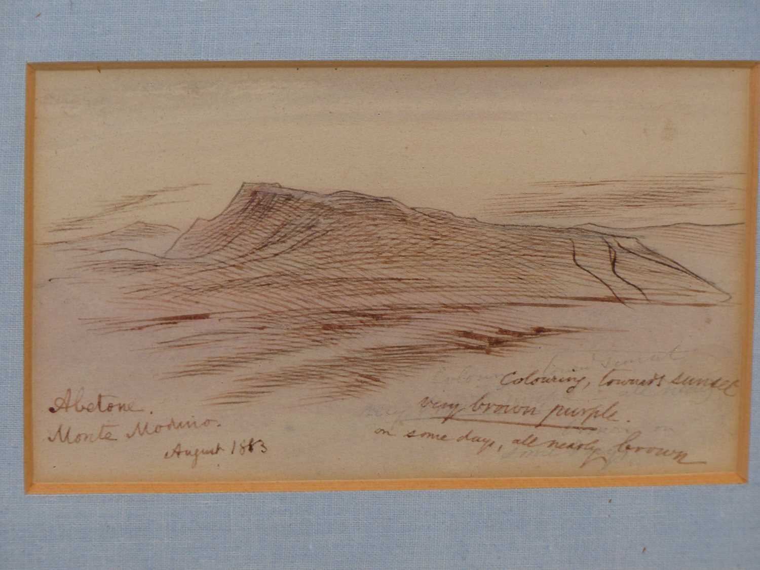 Lot 888 - Edward Lear (1812-88), a sketch 'Albetone,...