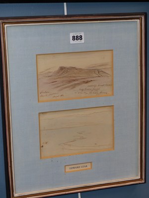 Lot 888 - Edward Lear (1812-88), a sketch 'Albetone,...