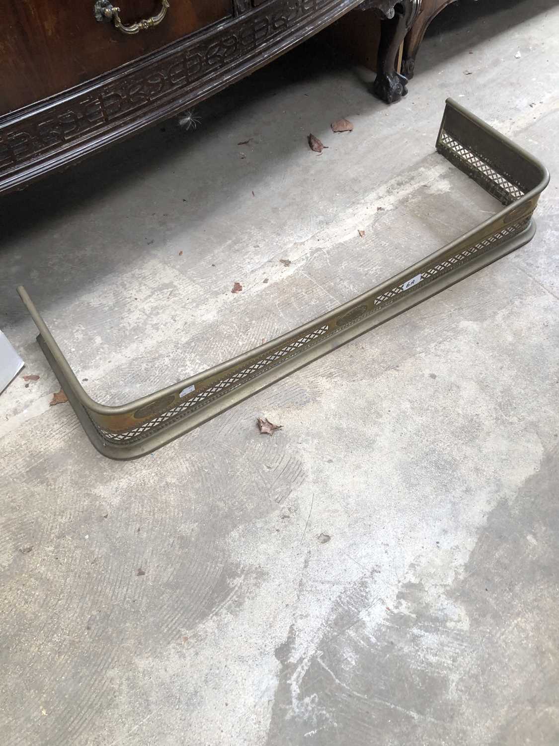 Lot 6 - Brass fire fender. H 13 W 92 D 31cms