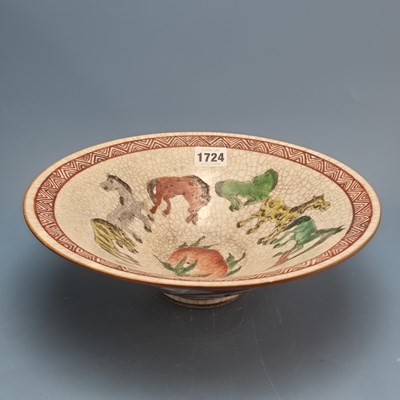 Lot 1724 - A Chinese cracklware bowl, the interior...