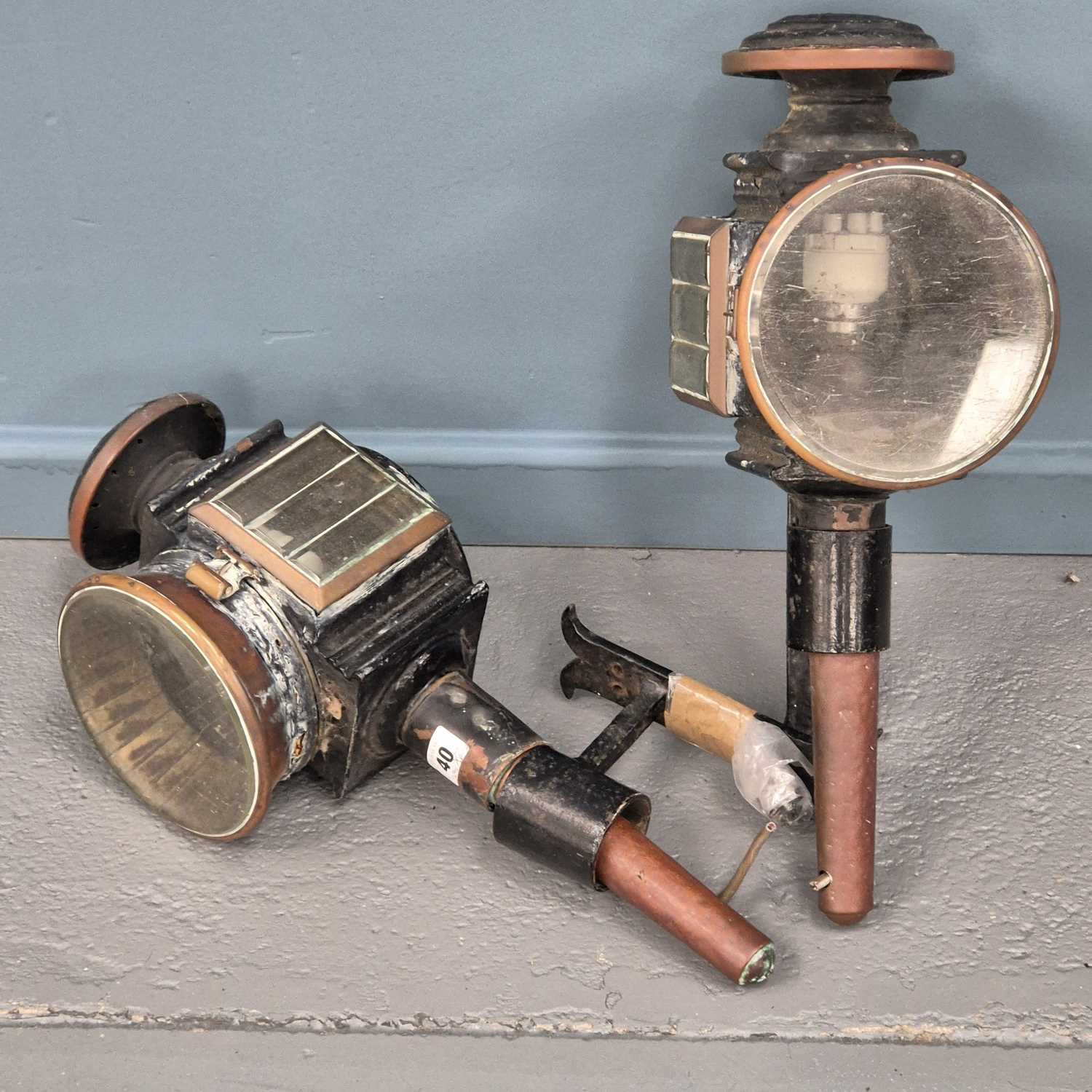 Lot 46 - A pair of large Victorian brass and copper...