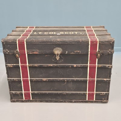 Lot 1730 - A Malle Edison wooden bound canvas covered...