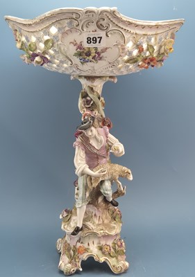 Lot 897 - A Thuringian fruit basket on a flower...