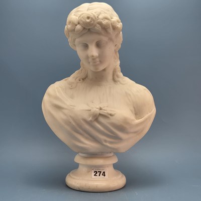 Lot 274 - 19th Century Italian school, white marble bust...
