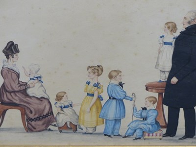 Lot 276 - Early 19th Century naive school, a silhouette...