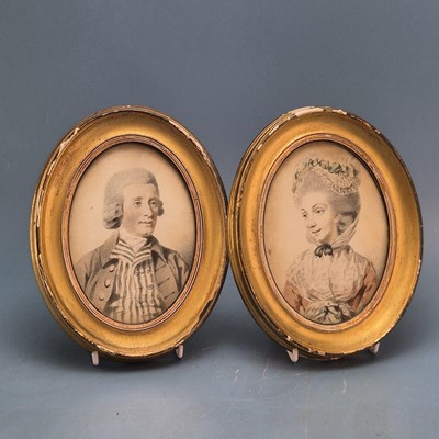 Lot 113 - Late 18th Century school, a pair of oval...
