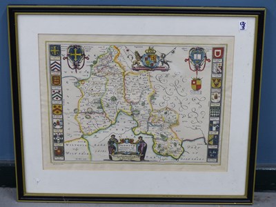 Lot 17 - An early hand coloured map of Oxfordshire...