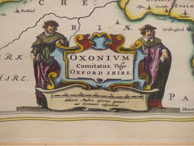 Lot 17 - An early hand coloured map of Oxfordshire...