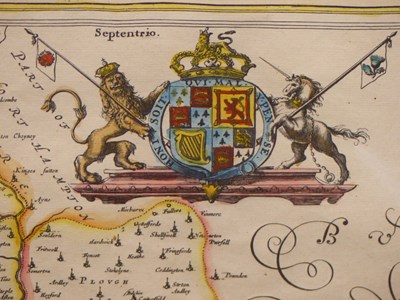 Lot 17 - An early hand coloured map of Oxfordshire...