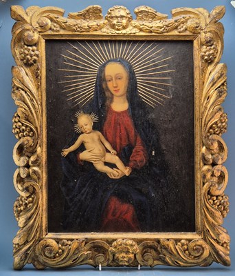 Lot 258 - Old master school, Madonna and Child, oil on...