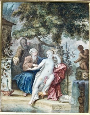 Lot 322 - Old master school, Suzanna and the elders,...
