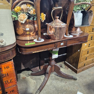 Lot 182 - A William IV mahogany foldover tea table 92 x...