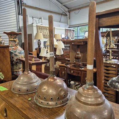 Lot 183 - Three copper wash dollies