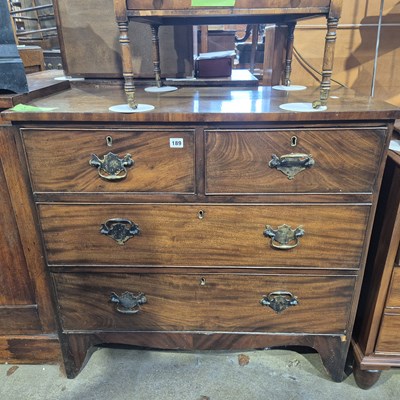 Lot 189 - A Georgian mahogany Four drawer small chest 91...