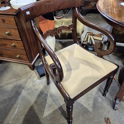Lot 194 - A 19th century mahogany carver armchair