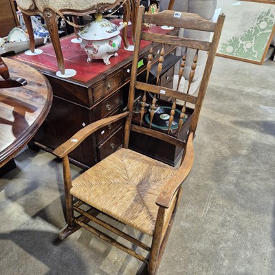 Lot 198 - A Lancaster type ash rocking chair