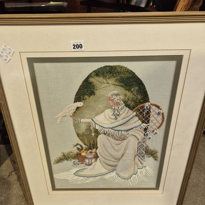 Lot 200 - An embroidered picture
