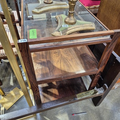 Lot 218 - A mid-century two-tier and glass topped...