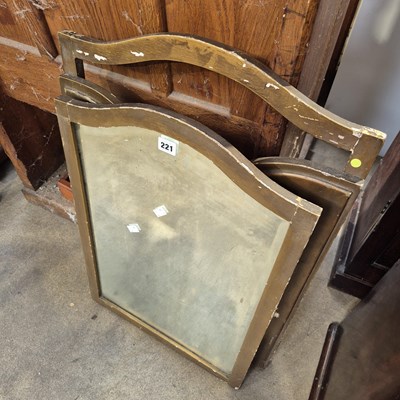Lot 221 - A gilt framed triptych dressing table mirror