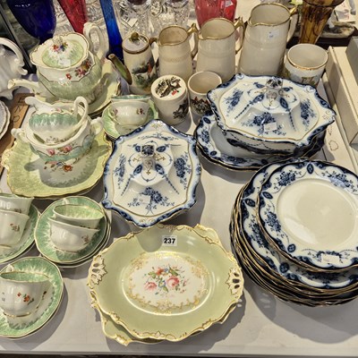 Lot 237 - An Edwardian tea service, a blue and white...