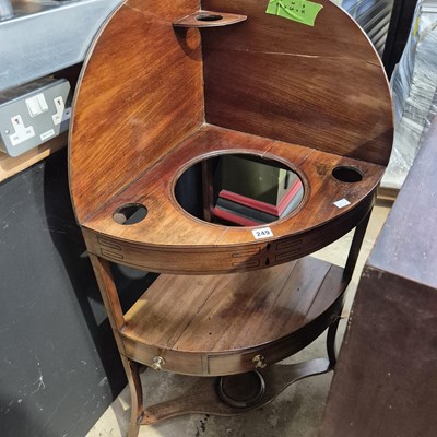 Lot 249 - A late Georgian Mahogany corner washstand W 60...