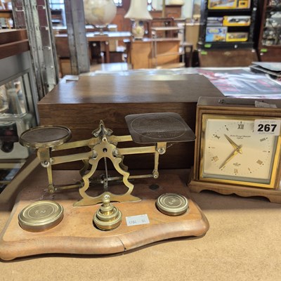 Lot 267 - An Elliot mantel clock, a cigar humidor and a...