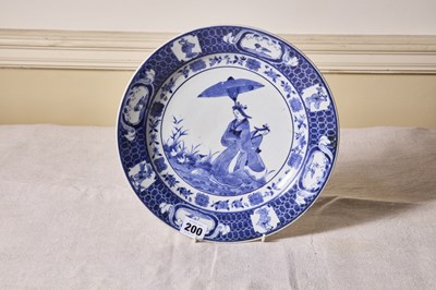 Lot 200 - An unusual antique Japanese Arita blue and...