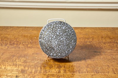 Lot 184 - An antique Chinese silver circular covered box,...