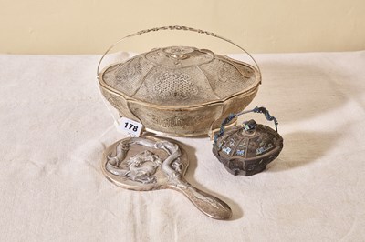 Lot 178 - An antique Chinese export silver dragon...