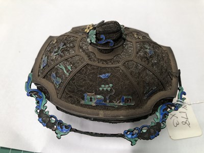 Lot 178 - An antique Chinese export silver dragon...