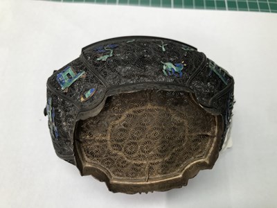 Lot 178 - An antique Chinese export silver dragon...