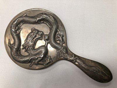 Lot 178 - An antique Chinese export silver dragon...