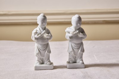 Lot 180 - A pair of antique Chinese blanc de chine...