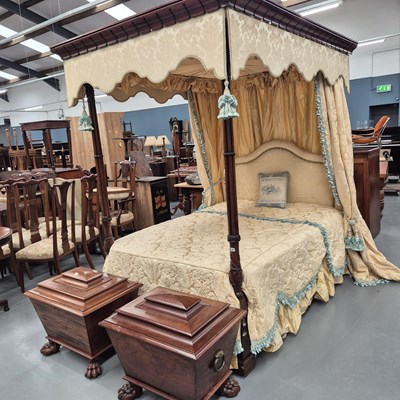 Lot 325 - An antique carved mahogany Georgian style four...